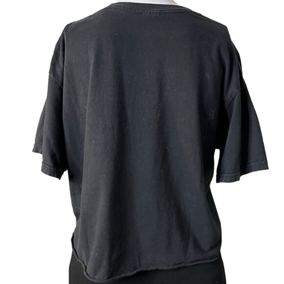 Nirvana Raw Edge Cropped Graphic T-Shirt Black & White Size Small - Picture 3 of 3